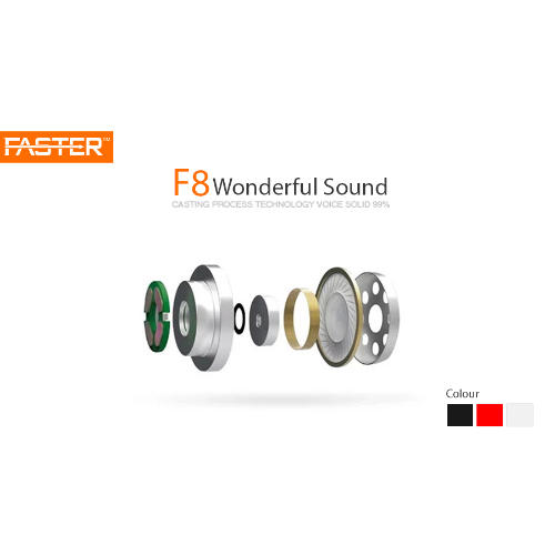 F8 Wonderful Sounds Universal Rich Bass and Supreme Sound Quality In-Ear Earphones